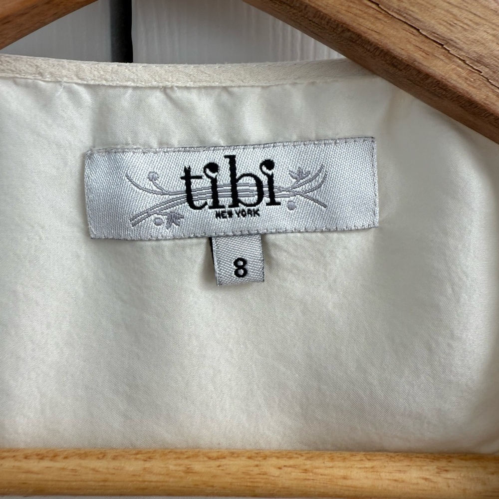 100% Silk TIBI Quiet Luxury Cream Sleeveless Top - Picture 2 of 4